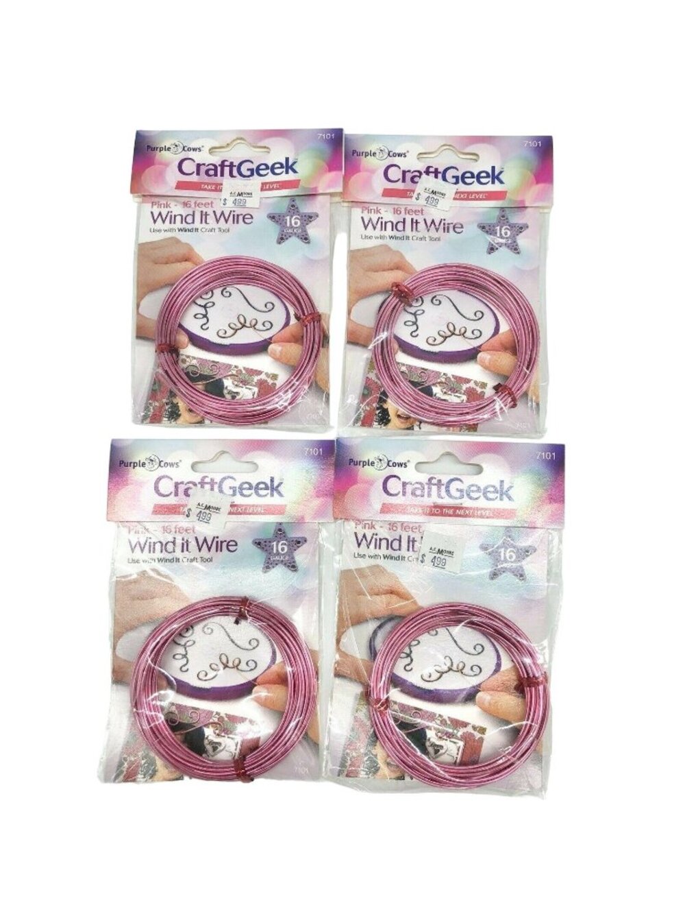 Purple Cows CraftGeek Wind It Wire Pink 16 Ft 16 Gauge Jewelry Crafting Supplies